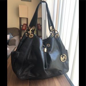 Michael Kors black leather purse